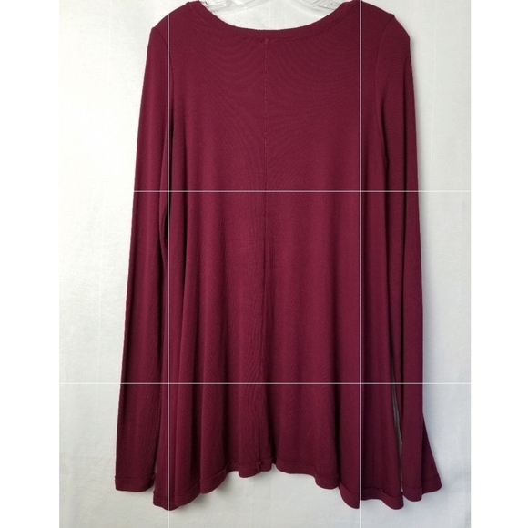 Free People Burgundy January Scoop Neck Jersey Swing Tunic Top Small - Picture 10 of 13
